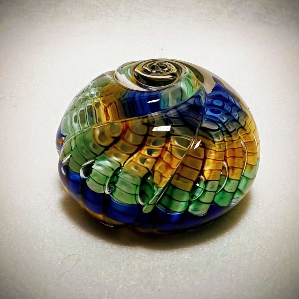 Briefbeschwerer Muschel Blau-Grün-Topaz